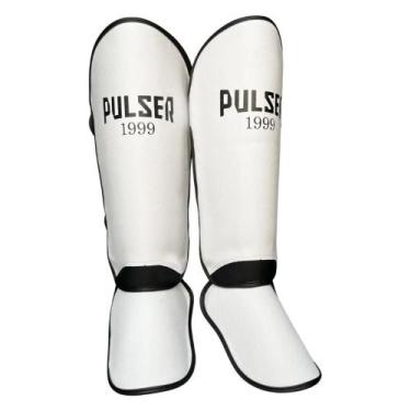 Imagem de Caneleira de Proteção 20 mm Muay Thai Branco 1999 Preto Pulser, Branco