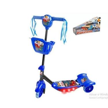 Imagem de Patinete Azul Corrida com Cestinha 3 Rodas 35KG - DM TOYS