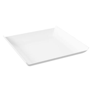Imagem de Prato Quadrado Branco Avulso Plástico Cozy Coza 20,6x2,6cm Lanchonete Padaria
