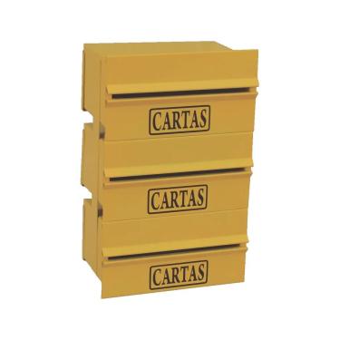 Imagem de Caixa de Correio para Condomínio A213-OM para Cartas Detrás para Muro Amarelo Ouro Minas