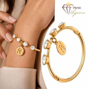 Imagem de Bracelete Fé Pulseira Pingente Fé Jesus Dourado Feminino - Granado Ace