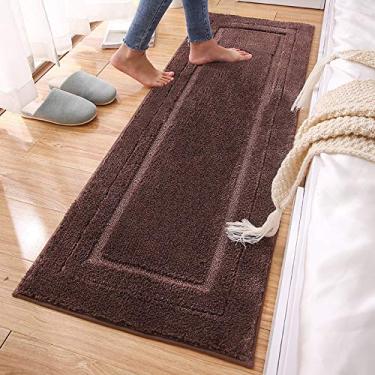 Imagem de Tapete de área para quarto, macio, lavável, antiderrapante, para sala de estudo, varanda, quarto das crianças, cozinha, banheiro, padrão de moldura, marrom, 4060 cm