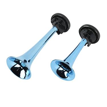 Imagem de Buzina de ar, 130DB Super Alto 12V Trompete de Ar de Trem de Trompete Dupla Instalação Simples Serviço Pesado Kit de Buzina de Trem de Ar Marinho com Compressor, Base de Montagem Universal para Veículos de 12V Caminhão Caminhão, Barco Van
