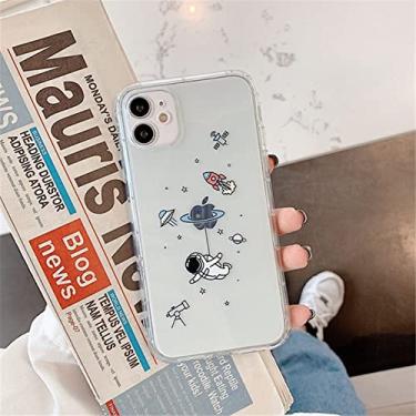 Imagem de Capa de telefone transparente de astronauta espacial fashion para iphone 13 12 11 pro max mini x xr xs 7 8 plus capa macia de proteção de câmera, t7, para iphone 13 pro