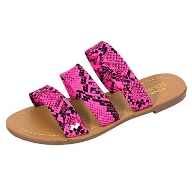 Imagem de Sandálias femininas Plataforma, 2020, confortáveis, plataforma de sapato, verão, praia, viagem, sandália, sandália, chinelo feminino, Hot Pink, 8.5