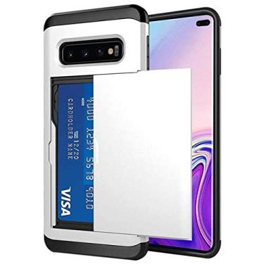 Imagem de Para Samsung Galaxy S10 Plus S10E S10 5G S9 S8 S7 S6 Edge S5 Caso Slide Armor Carteira Slots Porta Cartão Capa Para Samsung Note 9 8, Branco, Para Galaxy S7