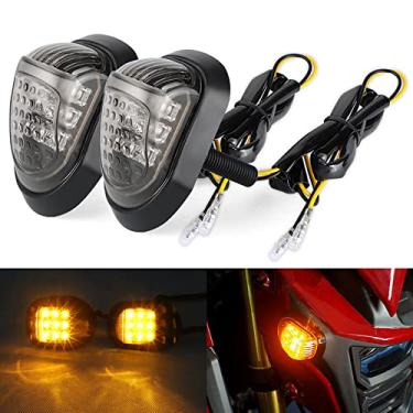 Imagem de TOTMOX 2 peças de luz de seta LED universal montagem embutida pisca-pisca amarela indicadora acessórios para motocicletas