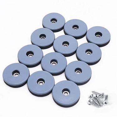 Imagem de Teflon Furniture Sliders, 12 peças de 3,8 cm de deslizamento de móveis reutilizáveis com parafusos para tapete de madeira (azul cinza)