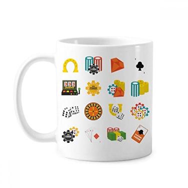 Imagem de Caneca de cerâmica quadrada com ilustração de objetos de cassino cerâmica xícara de porcelana de café louça