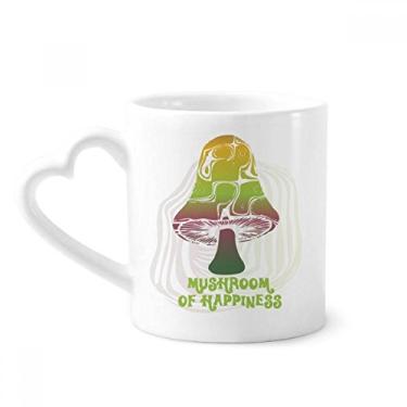 Imagem de Linda caneca de ilustração de criatura de cogumelo verde caneca de café cerâmica copo de coração de vidro