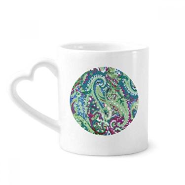 Imagem de Folha Flor abstrata plantas verdes padrão caneca café cerâmica copo coração vidro