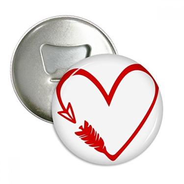 Imagem de Ilustração de coração com design vermelho e flecha e emblema multifuncional