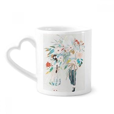 Imagem de Boygirl Caneca ilustradora estilo clássico chinês café cerâmica copo de coração de vidro