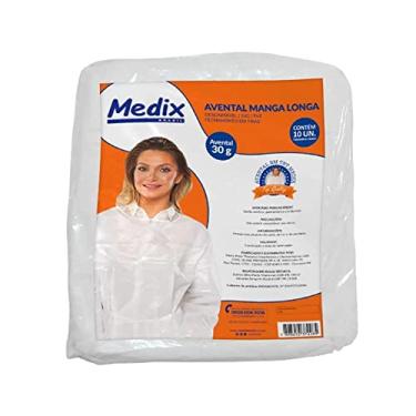 Imagem de Avental Descartável Manga Longa 30g Medix - Pacote com 10 Unidades