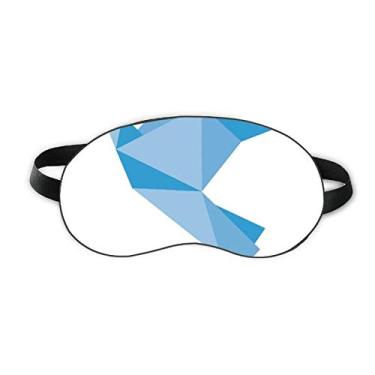 Imagem de Capa para sombra noturna macia com estampa de pombo azul abstrato origami