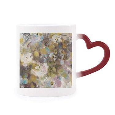 Imagem de August Lotus XJJ Caneca sensível ao calor pintura a óleo copo de grés que muda de cor vermelha