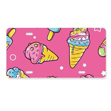 Imagem de DIYthinker Placa de licença Star Pink Sugar picolé, sorvete, decoração de carro, acessório de aço inoxidável