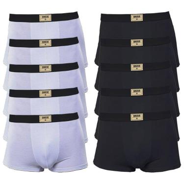 Imagem de Kit 10 Cuecas Boxer Di Nuevo  Algodão Premium 5 Brancas e 5 Pretas