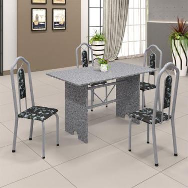 Imagem de Conjunto Sala De Jantar Mesa 070 Com Granito E 4 Cadeiras Bianca Preto