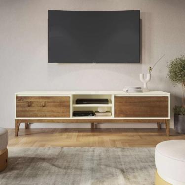 Imagem de Rack para TV até 60 Polegadas 2 Gavetas 180cm Retrô Bali Yescasa Bege/Garapa