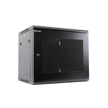 Imagem de RackPath – Suporte de parede 9U para armário de servidor, gabinete de rede, ventilador de resfriamento silencioso, porta perfurada, preto