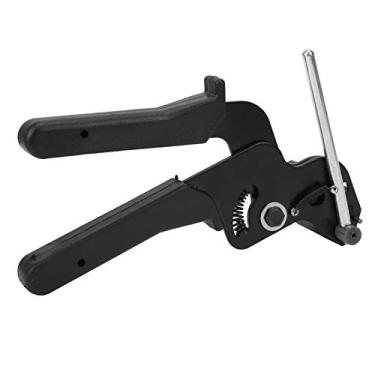 Imagem de Alicate de aço inoxidável, adequado para abraçadeiras autotravadas e escalonadas, aço inoxidável, preto, alicate de abraçadeiras com cabo TPR e lâmina de aço manganês 65