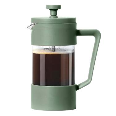 Imagem de Oggi Cafeteira French Press (350 ml) - Vidro borossilicato, prensa de café, prensa francesa de xícara única, capacidade para 3 xícaras, verde oliva