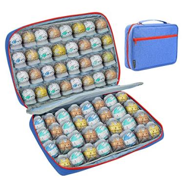 Imagem de KISLANE Estojo de transporte compatível com 64 bonecos Bakugan, capa compatível com acessórios Bakugan, apenas bolsa (azul)