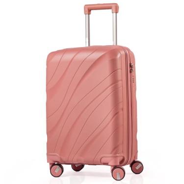 Imagem de Mala De Bordo 10Kg Medidas 55x35x25cm Padrão Anac Mala De Viagem Pequena De Mão 4 Rodas Duplas 360° Material Polipropileno Cadeado Antifurto Rígida Leve Lisa Carry-On (ROSA, PEQUENA)