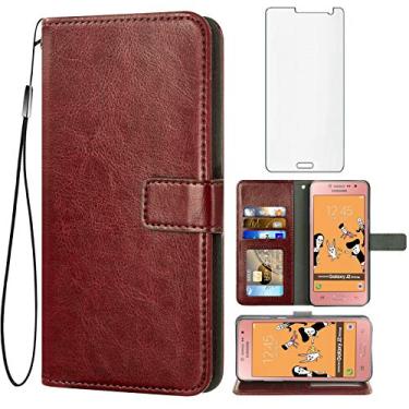 Imagem de Asuwish Capa carteira compatível com Samsung Galaxy Grand Prime J2 Prime, protetor de tela de vidro temperado, capa flip, porta-cartões, acessórios celulares, capas para celular para Glaxay 2 2J Plus,
