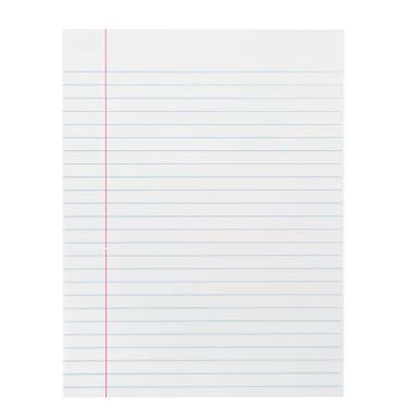 Imagem de School Smart Papel de composição, margem vermelha, 20 x 26 cm, branco, 500 folhas