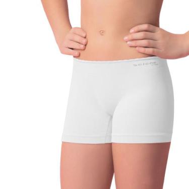 Imagem de Calcinha Box Boxer Básica Infantil Selene Sem Costura Lisa Para Menina