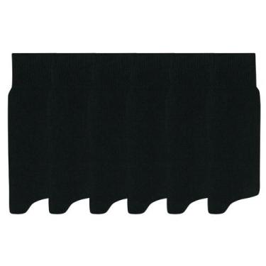 Imagem de Kit 6 Pares De Meia Social Mash Poliamida Longa Canelada, Preto, Único