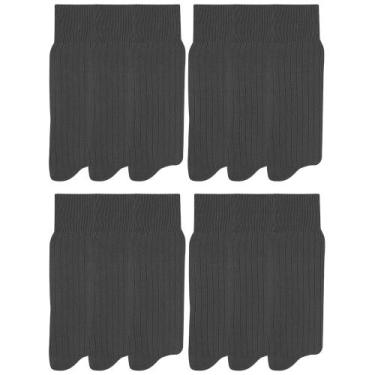 Imagem de Kit Com 12 Pares De Meias Social Mash Poliamida Longa Canelada, Único 