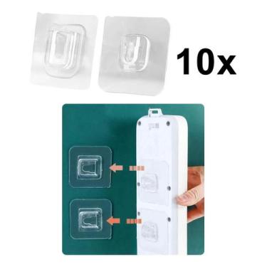 Imagem de Kit 10 Gancho Macho Fêmea Adesivo Pendurar Quadro Parede Utensilios - 