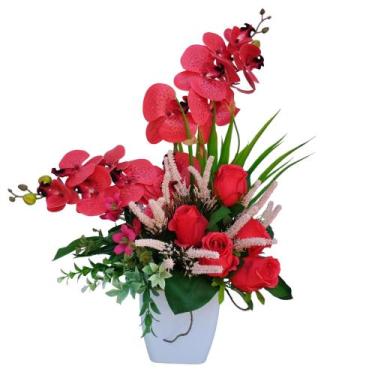 Imagem de Arranjo De Orquídeas Artificiais Centro De Mesa Decoração - Studio11 F