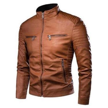 Imagem de Jaqueta De Couro Caramelo Resistente Elegância Durabilidade - Genérica