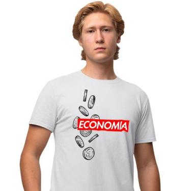 Imagem de Camisa Camiseta Masculina Estampada Economia Supreme 100% Algodão Fio 