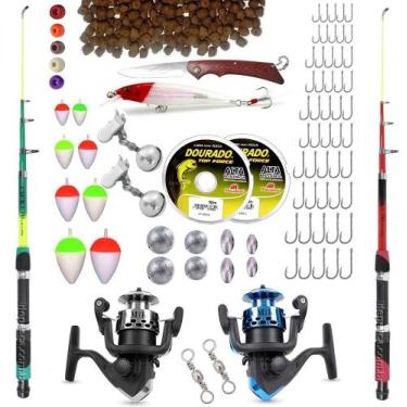 Imagem de Kit De Pesca C/ 2 Varas Telescópicas 2 Molinetes + Acessórios (Ref. 11