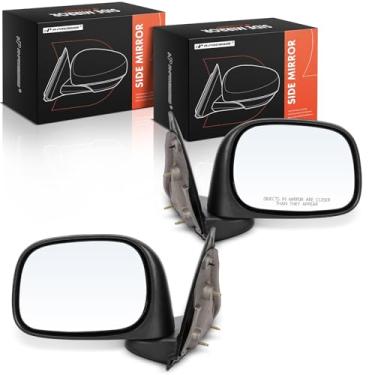 Imagem de A-Premium Par (2) Espelho retrovisor manual do lado do motorista e do passageiro - Compatível com Dodge Ram 1500 2002-2009, Ram 2500 2003-2009, Ram 3500 - Espelho retrovisor externo preto dobrável