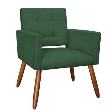 Imagem de Poltrona Camila Pés Palito Suede Verde - Vallisa Decor