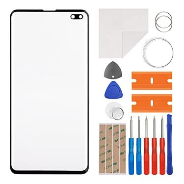 Imagem de E-yiiviil Substituição da lente da tela externa de vidro frontal compatível com Samsung Galaxy S10+ S10 Plus SM-G975F SM-G975U 6,4 polegadas com ferramentas (sem tela e digitalizador de toque)