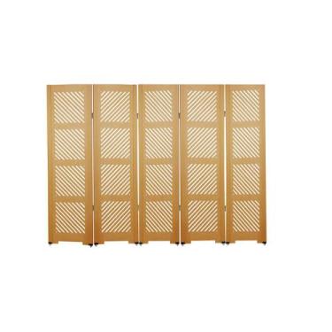 Imagem de Biombo Ripado 45 5 Folhas c/ 10 Pezinhos - ComercialMasul