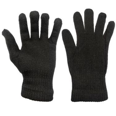 Imagem de 1 par Luva Adulto Unissex Quentinha para Frio inverno Preta Confortáve