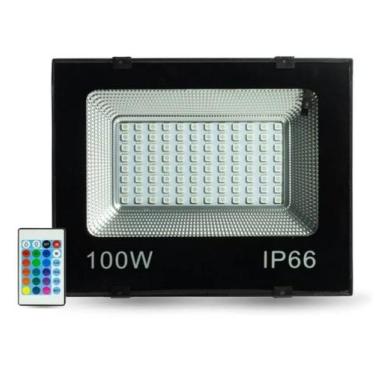 Imagem de Refletor LED Holofote 100w SMD Prova D'Água Rgb Colorido c/ Controle I