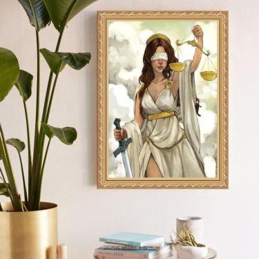 Imagem de Quadro Decorativo Deusa Da Justiça 24X18Cm - Com Vidro