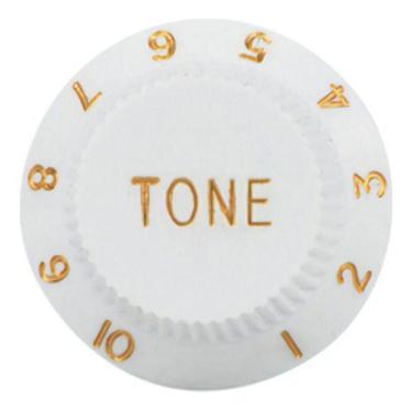 Imagem de Kit 10 Knob Branco Tone Plástico Stratocaster - Dolphin