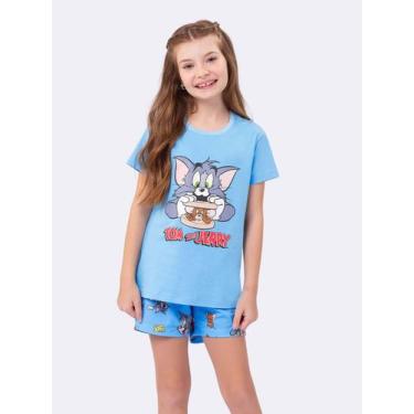 Imagem de Pijama Manga Curta Infantil Azul Tom and Jerry - Veggi, Azul, 6, Menin