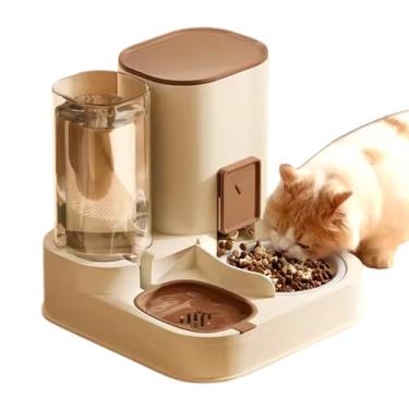 Imagem de Dispenser Automático Ração e Água Cães Gatos VMSTARK 2 em 1 Grande Capacidade 2.3L Comida 1.3L Água Design Moderno Pet