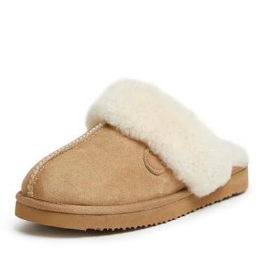 Imagem de Dearfoams Chinelo feminino Fireside resistente à água Sydney Shearling Scuff, Arena, 7.5